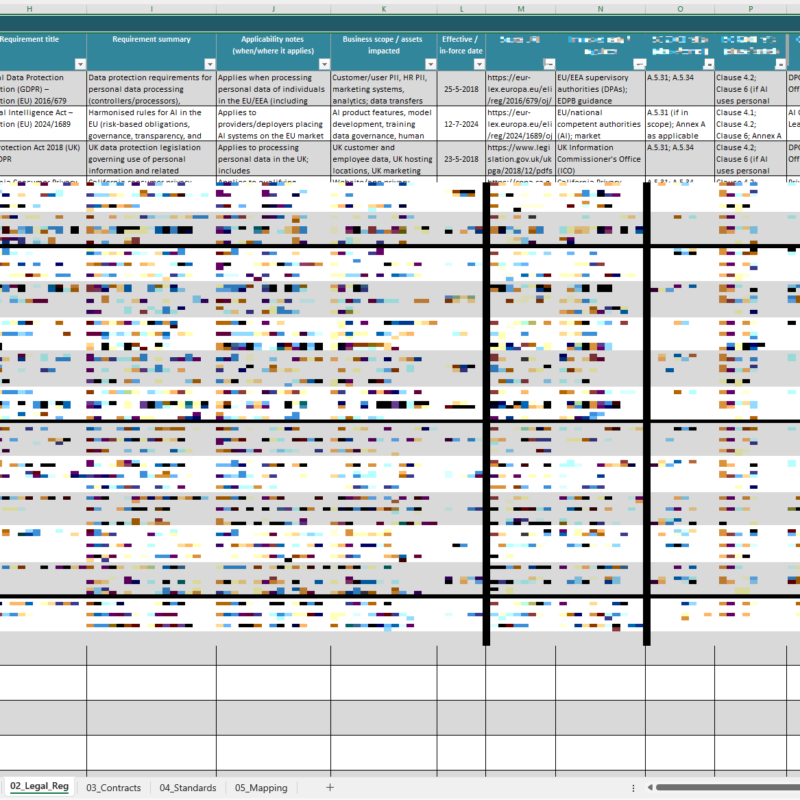 Preview/example of legal register template