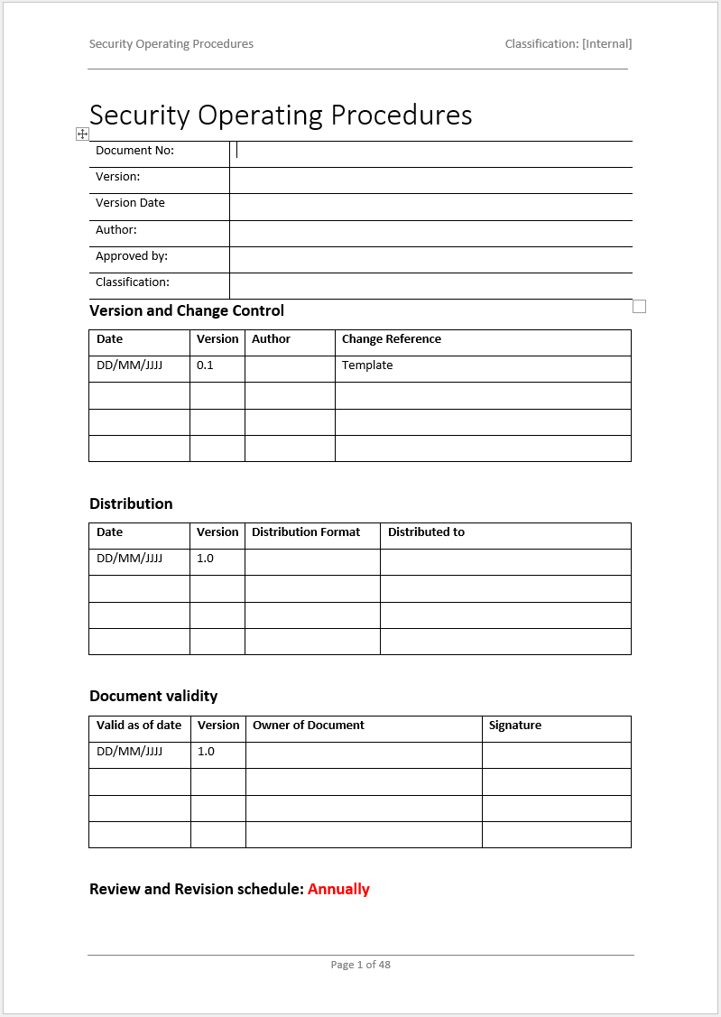 Opsec Plan Template