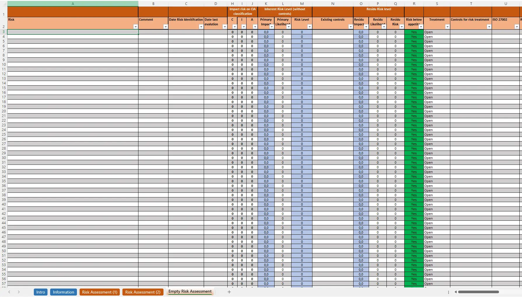 Preview Of The Iso 27001 Risk Assessment Tool