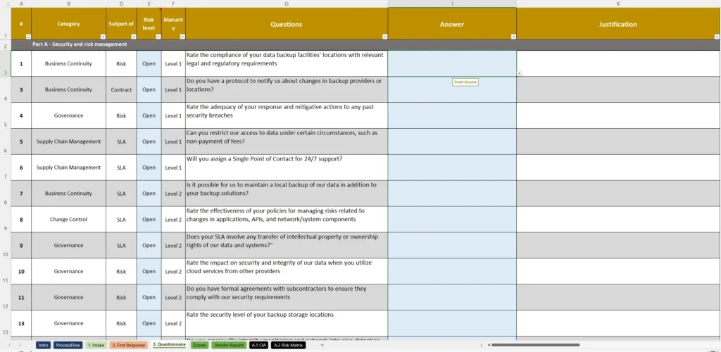 Vendor Security Assessment Questionnaire