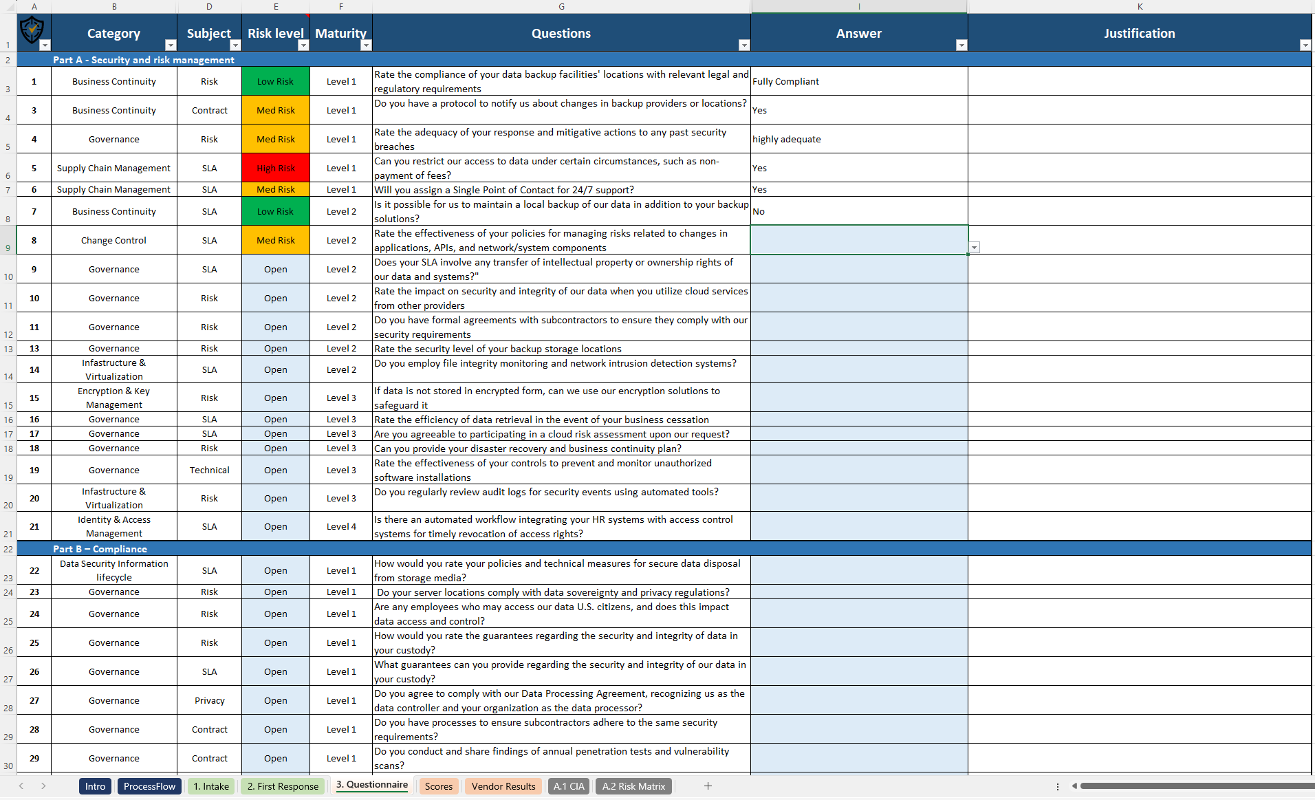 Iso 27001 Supplier Risk Analysis Template