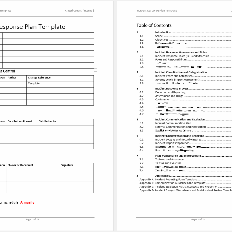 iso 27001 incident response plan template