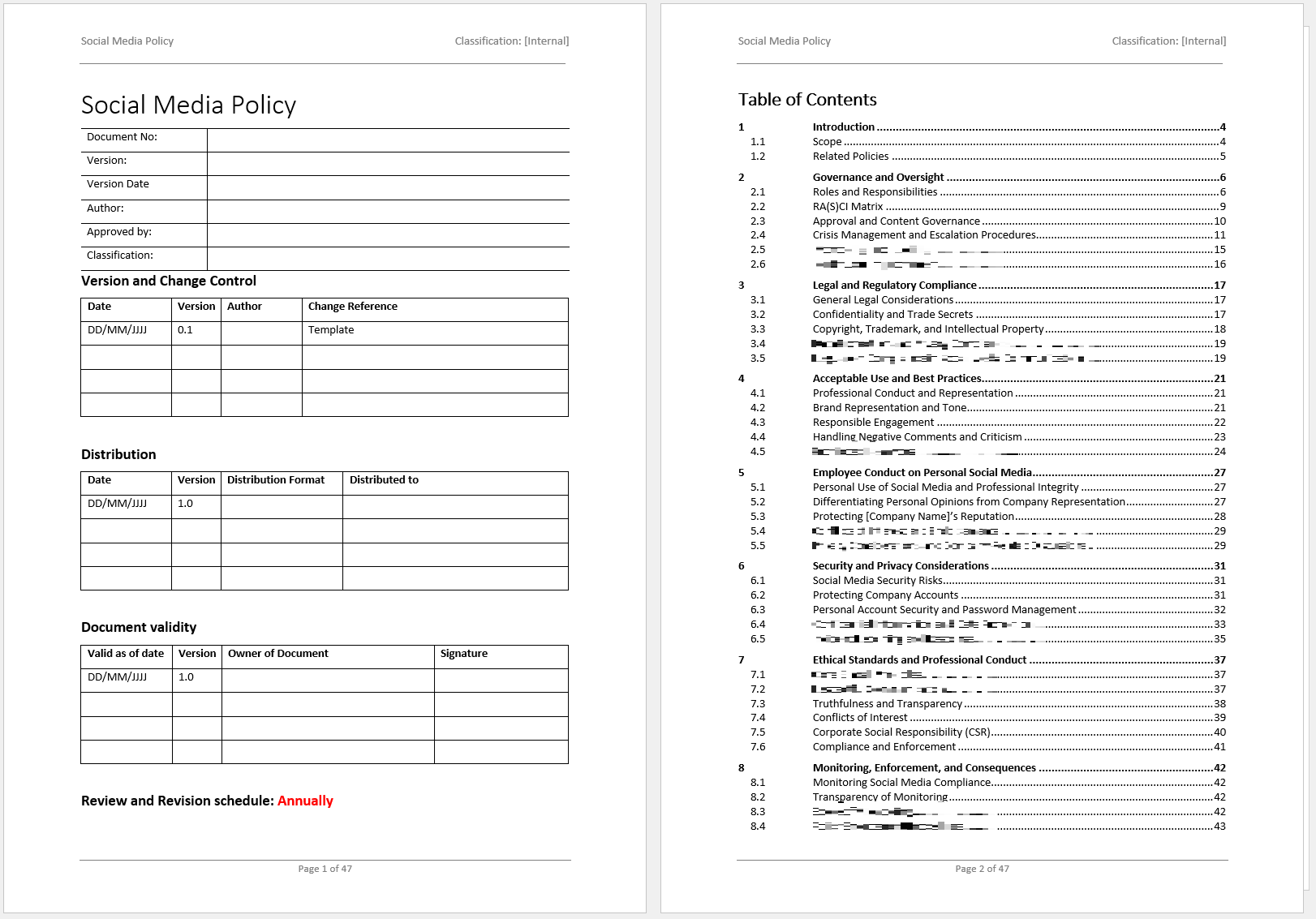 Social Media Policy Template