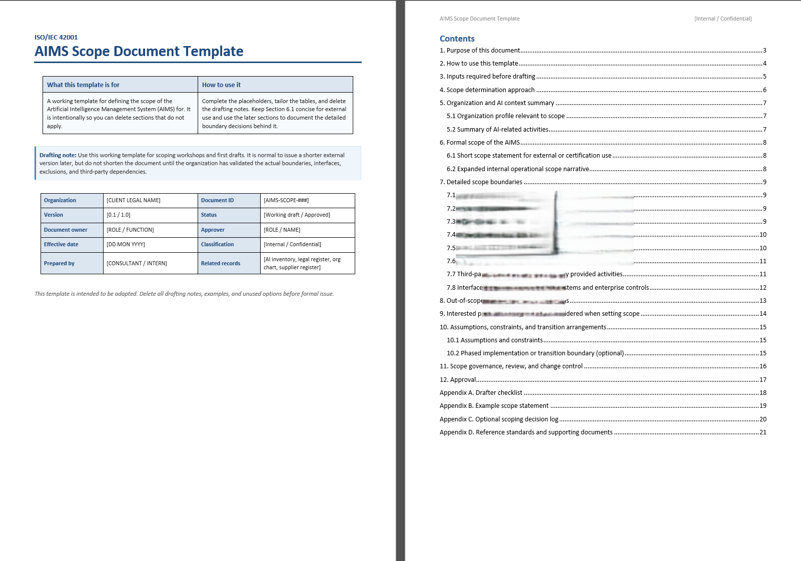 Aims Scope Document Template